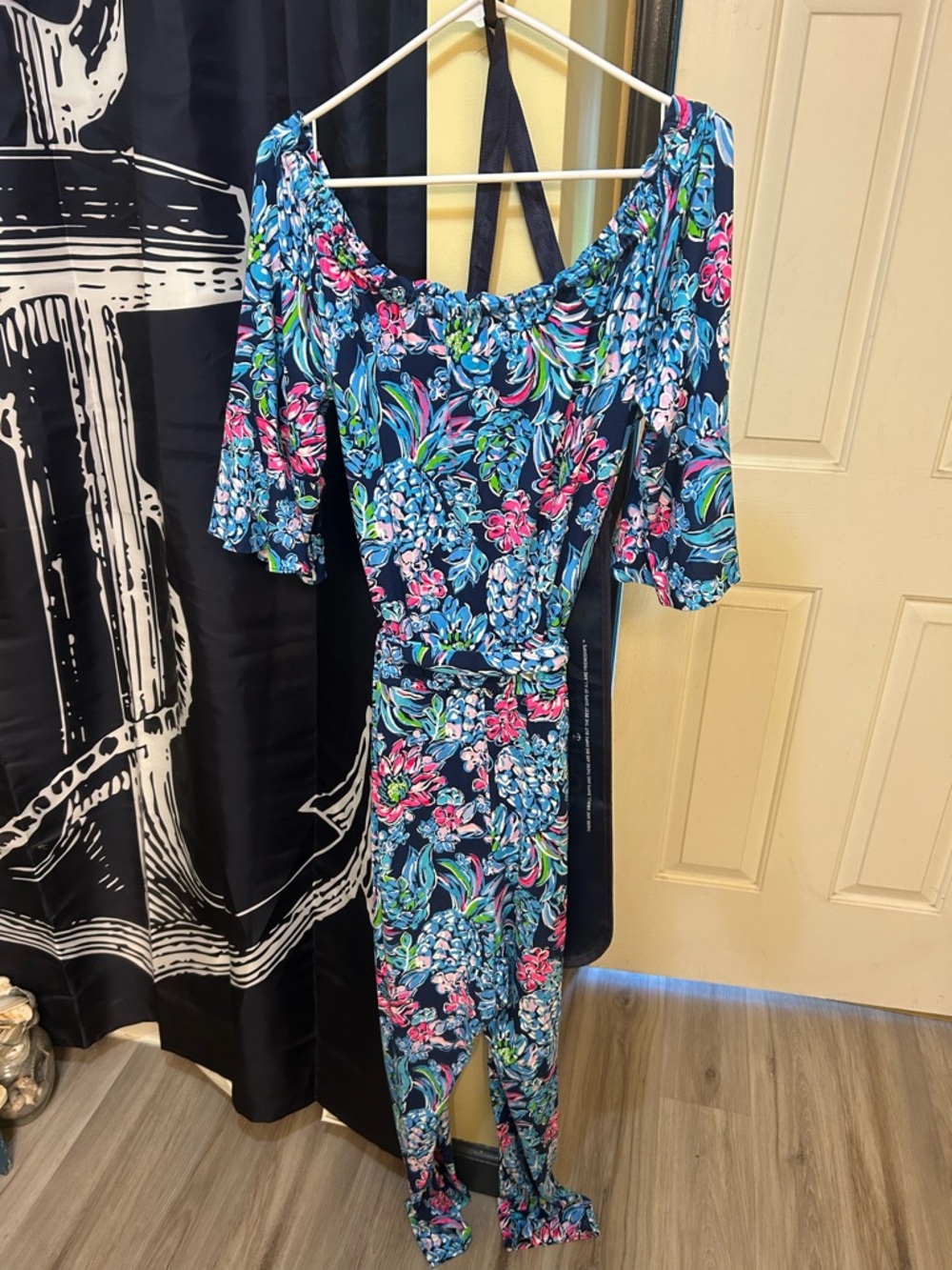 Lilly Pulitzer Blue Pink Multi Floral Print Dress - Picture 3 of 3